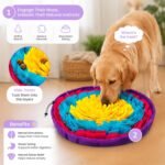 Snuffle Mat for Dogs, 19"x19" - Slow Feeder Bowl & Interactive Dog Puzzle Toy, Enrichment Sniffing Mat for Mental Stimulation, Nosework Foraging Treat Game for Small Medium Large Breed Puppy Cats - Image 2