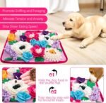 Snuffle Mat for Dogs Pet Treats Feeding Mat for Small/Medium Breed Dogs Non-Slip/Portable/Durable Interactive Dog Puzzle Toys Encourages Natural Foraging Skills (Rose Pink) - Image 2