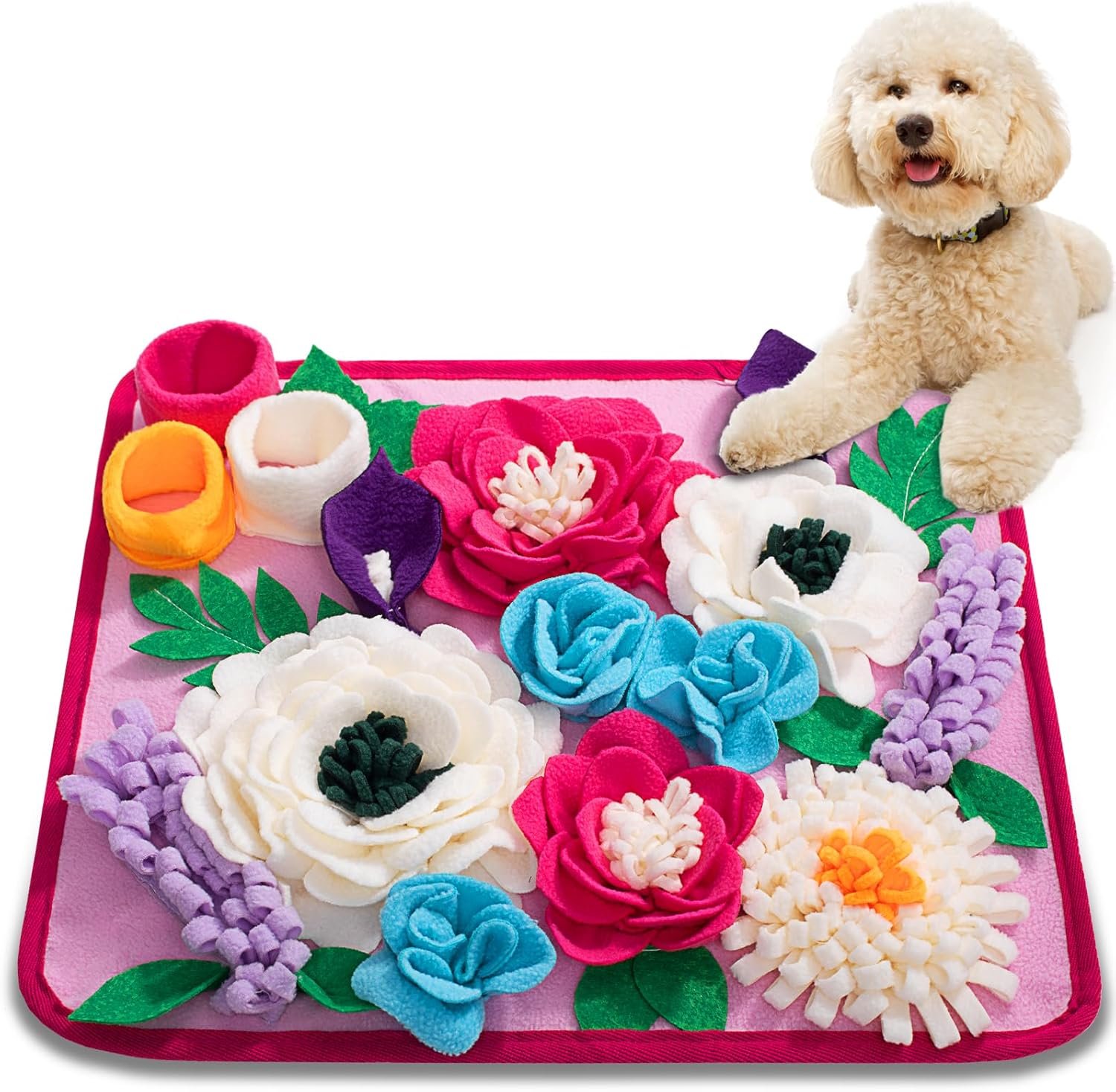 Snuffle Mat for Dogs Pet Treats Feeding Mat for Small/Medium Breed Dogs Non-Slip/Portable/Durable Interactive Dog Puzzle Toys Encourages Natural Foraging Skills (Rose Pink) Snuffle Mat for Dogs Pet Treats Feeding Mat for Small/Medium Breed Dogs Non-Slip/Portable/Durable Interactive Dog Puzzle Toys Encourages Natural Foraging Skills (Rose Pink)