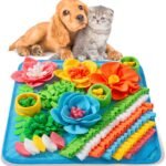 Snuffle Mat for Dogs, Sniff Mat Slow Feeding Mat for Small Pets Cats, Rabbits – Help Stress Relief and Training – Stimulate Your Pet’s Foraging Skills! (Blue)