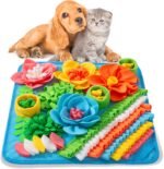 Snuffle Mat for Dogs, Sniff Mat Slow Feeding Mat for Small Pets Cats, Rabbits - Help Stress Relief and Training - Stimulate Your Pet's Foraging Skills! (Blue)