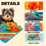 Snuffle Mat for Dogs, Sniff Mat Slow Feeding Mat for Small Pets Cats, Rabbits - Help Stress Relief and Training - Stimulate Your Pet's Foraging Skills! (Blue) - Image 2