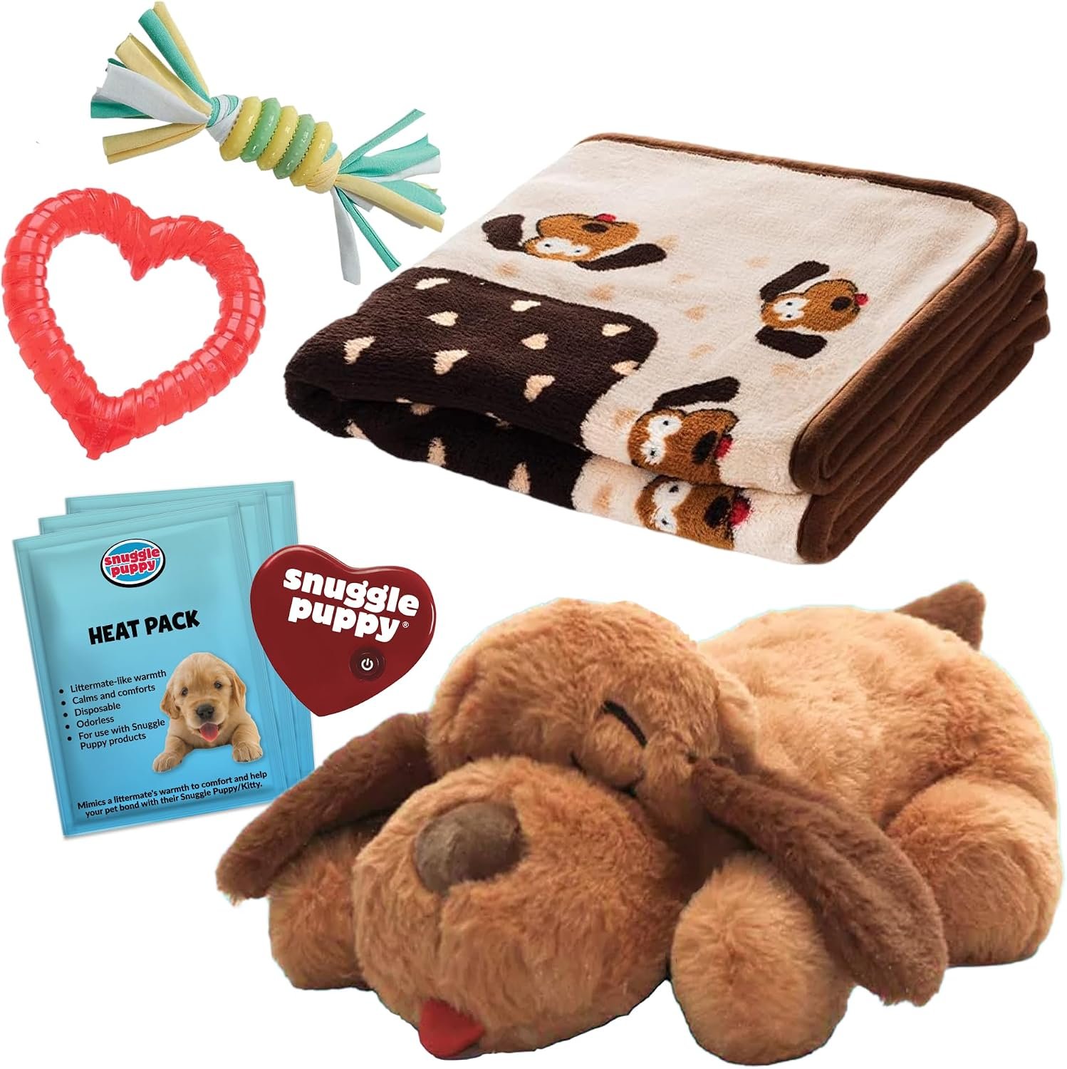 Snuggle Puppy Essentials Starter Kit, Heartbeat Toy & Blanket – Biscuit Snuggle Puppy Essentials Starter Kit, Heartbeat Toy & Blanket – Biscuit