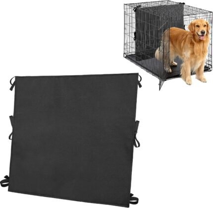 Soft Dog Crate Divider Panel for 36″ Crate, Durable Thick Dog Kennel Divider with Ties, Black, 22.5″ H x 24“W