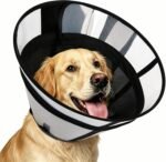 Soft Transparent Dog Cone Collar, Depth Adjustable Recovery Cone