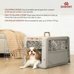 SportPet Designs Collapsible Small Pet Travel Carrier (Tan), Hard-Sided Kennel for Small Dogs, Puppies, Cats, Kittens, Animals up to 25lbs, Washable Home & Outdoor Pet Crate, 24.5"L x 16.5"W x 16"H - Image 2
