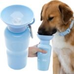 Springland Classic Portable Dog Water Bottle with Built-in Bowl, Sky Blue