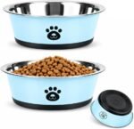 Stainless Steel Dog Bowls, 2 Pack, 29 oz Each, Non-Slip Base