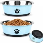 Stainless Steel Dog Bowls, 2 Pack, 29 oz Each, Non-Slip Base