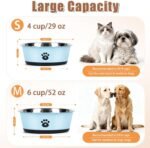 Stainless Steel Dog Bowls, 2 Pack, 29 oz Each, Non-Slip Base - Image 2