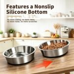 Stainless Steel Dog Bowls, 3.8 Cup, 2 Pack, Non-Slip & Durable - Image 2