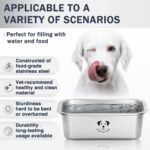 Stainless Steel Dog Bowls for Large Dogs, High Capacity Metal Dog Food Bowls, Food and Water Bowl for Larges, X-Large, and Big Dogs 1.25 Gallons - Image 2
