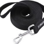 Strong Durable Nylon 10ft Long Dog Training Leash, Traction Rope, 1 Inch Wide, for Small and Medium Dog (Black, 10 Feet)