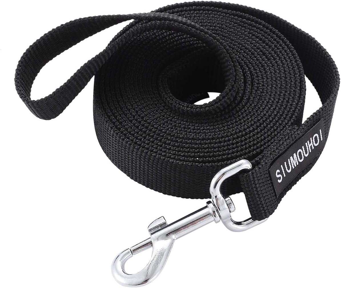 Strong Durable Nylon 10ft Long Dog Training Leash, Traction Rope, 1 Inch Wide, for Small and Medium Dog (Black, 10 Feet) Strong Durable Nylon 10ft Long Dog Training Leash, Traction Rope, 1 Inch Wide, for Small and Medium Dog (Black, 10 Feet)