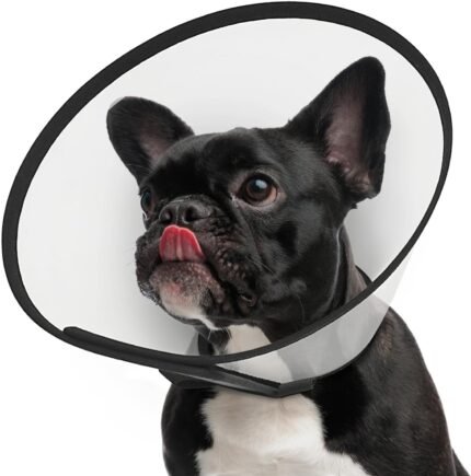 Supet Adjustable Dog Cone Collar After Surgery to Stop Licking,E Collar for Medium Small Dogs, Pet Recovery Collar & Cone,Plastic Cone of Shame for Dogs, Dog Head Neck Cone (S-)