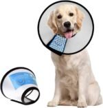 Supet Dog Cone Collar to Stop Licking, Comfortable Elizabeth Recovery Collar for Large Medium Dogs After Surgery, Soft Pet Neck Head Cone Alternative（L）
