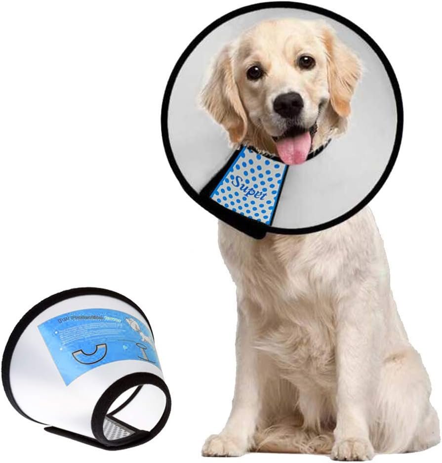 Supet Dog Cone Collar to Stop Licking, Comfortable Elizabeth Recovery Collar for Large Medium Dogs After Surgery, Soft Pet Neck Head Cone Alternative(L) Supet Dog Cone Collar to Stop Licking, Comfortable Elizabeth Recovery Collar for Large Medium Dogs After Surgery, Soft Pet Neck Head Cone Alternative(L)