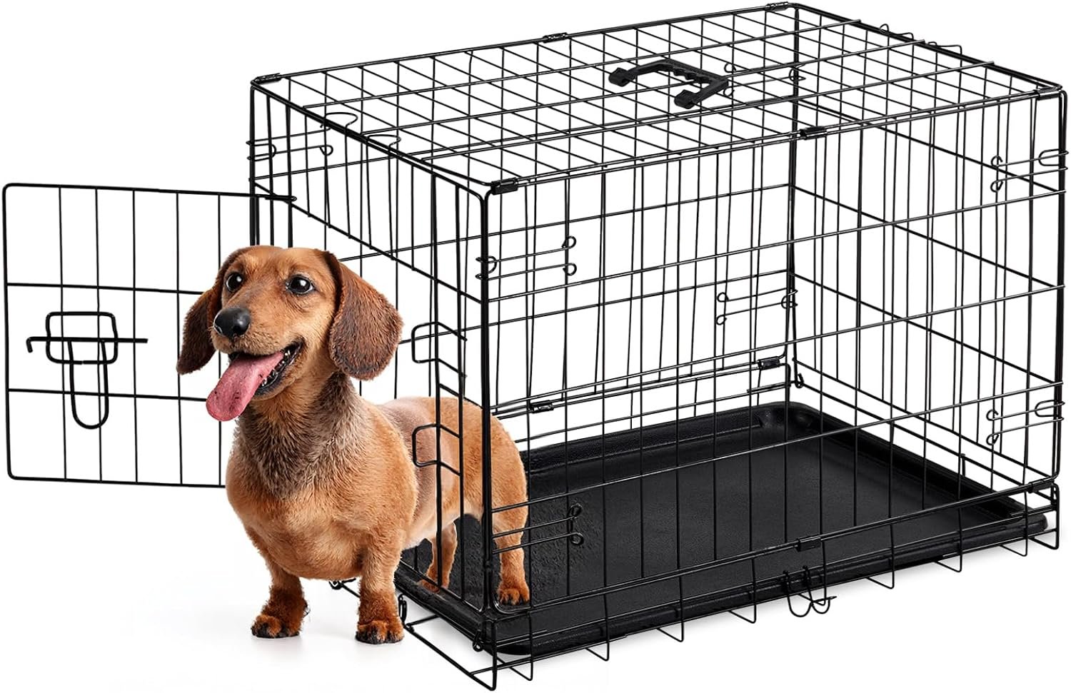 Sweetcrispy 30 Inch Dog Crate, Small Dog Cage, Foldable Puppy Pet Kennel Sweetcrispy 30 Inch Dog Crate, Small Dog Cage, Foldable Puppy Pet Kennel