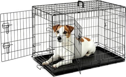 Sweetcrispy 36 Inch Dog Crate, Medium Dog Cage, Foldable Puppy Pet Kennel