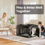 Sweetcrispy Dog Playpen, Plastic Puppy Pet Fence, 4 Panels 24 Inch - Image 2