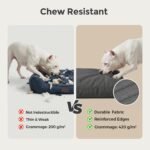 Sytopia 36 Inch Canvas Indestructible Dog Bed for Large Dogs, Chew Proof Outdoor Durable Shredded Chopped Foam Patio Pet Pad for Crate with Waterproof Machine Washable Removable Cover, Dark Grey - Image 2