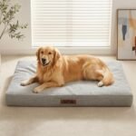 Sytopia Indestructible Dog Bed 42" XL, Chew Proof Dog Bed, Orthopedic Waterproof Pet Bed, Chew-Resistant Dog beds Large Sized Dog 90 lbs, Washable Indoor & Outdoor Dog pad, Light Grey