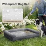 Sytopia XL Orthopedic Outdoor Dog Beds Large Sized Dog, Supportive Dogs Couch with Waterproof Washable Cover, Extra Large Comfort Pet Sofa with Soft Sherpa & Nonskid Bottom, Grey, 42" - Image 2
