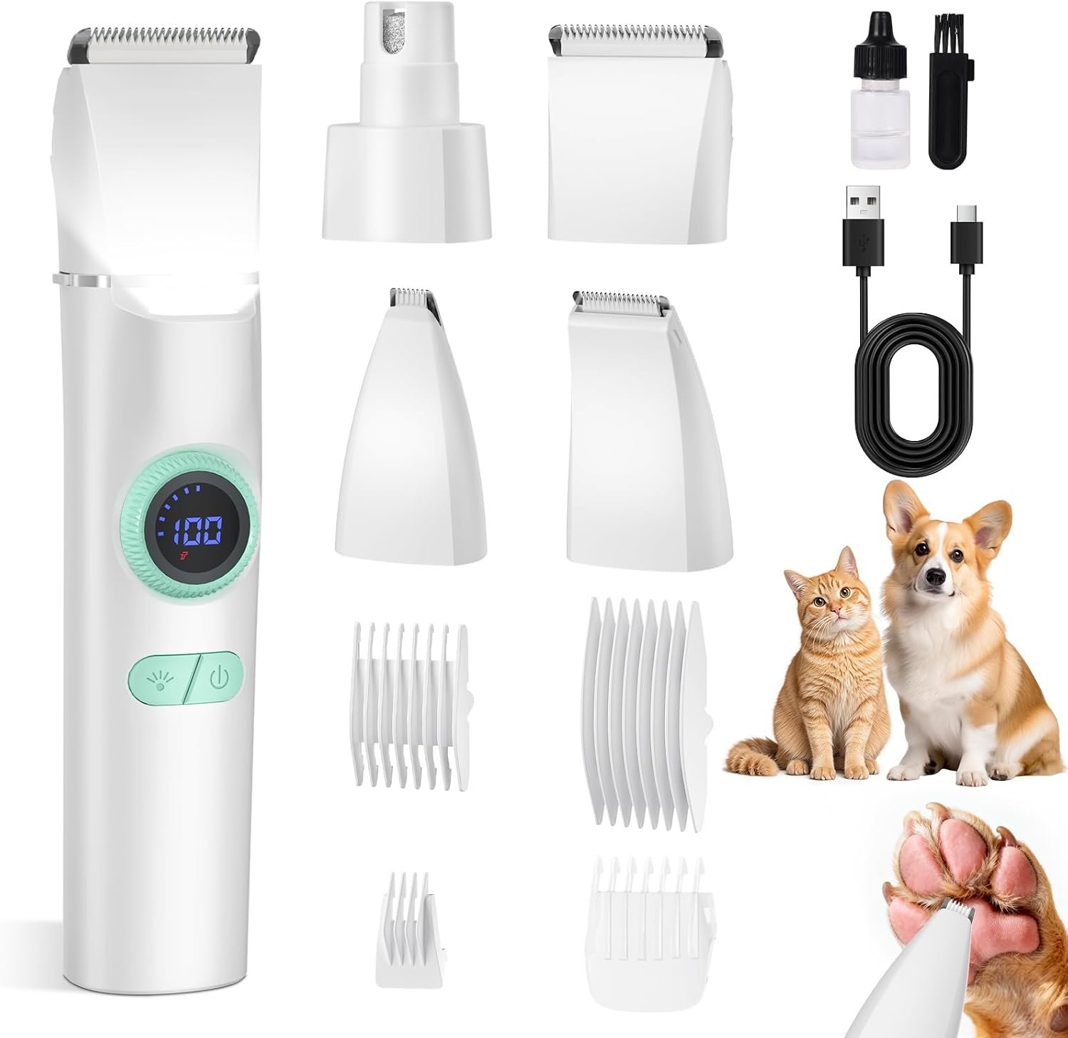 TBTeek Dog Grooming Clippers Kit Cordless Dog Trimmer for Small Dog Pet TBTeek Dog Grooming Clippers Kit Cordless Dog Trimmer for Small Dog Pet