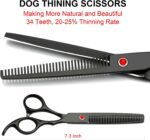TINMARDA Dog Grooming Kit, Titanium Black Stainless Steel Dog Grooming Scissors with Curved Shears, Black Finger Rings - 5 Piece Sharp Durable Pet Shears for Dogs Cats At Home Salon-Quality Grooming - Image 2