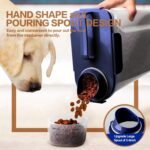 TIOVERY Dog Food Storage Container, 5-7 Lbs Airtight Pet Food Container, Cat food Container Dispenser with Portable Handle, Pouring Spout and a Collapsible bowl for Dogs Cats Navy Blue/6Qt - Image 2