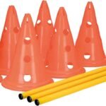 TRIXIE Dog Agility Hurdle Cone Set – 6 x Cones, 3 x Agility Rods