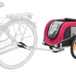 TRIXIE Dog Trailer for Bicycles, Dog Bike Trailer for Small Dogs up to 33 lbs, Quick Set-up and Fold Down, Red