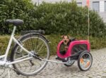 TRIXIE Dog Trailer for Bicycles, Dog Bike Trailer for Small Dogs up to 33 lbs, Quick Set-up and Fold Down, Red - Image 2