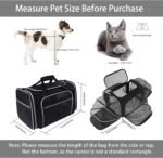 TSA Airline Approved Large Pet Travel Carrier,4 Sides Expandable with 2 Mesh Pockets,3 Entry, Soft Sided Collapsible Dog Carrier for 2 Cats,Kittens,Puppies,Dog, X-Large, Black & White - Image 2