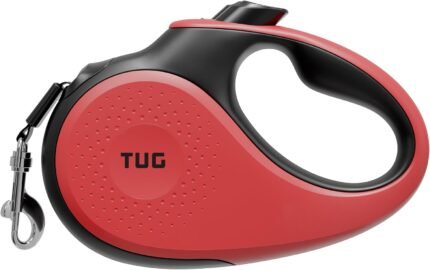 TUG Original Retractable Dog Leash, 16 ft (Medium, Red)