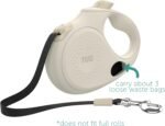 TUG Oval 360° Tangle-Free Retractable Dog Leash with Integrated Waste Bag Dispenser (Small, Cream) - Image 2