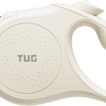TUG Quest Retractable Dog Leash | 360° Tangle-Free | 16 ft Tape (M, Cream)