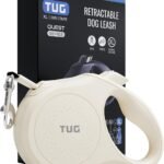 TUG Quest Retractable Dog Leash | 360° Tangle-Free | 26 ft Tape (XL, Cream)