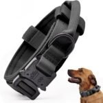 Tactical Dog Collar, Adjustable Military Training Nylon Pet Collar, Black L