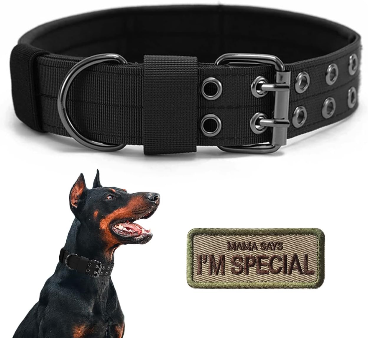 Tactical Dog Collar Heavy Duty Metal Buckle Collars for Medium Large Dogs Tactical Dog Collar Heavy Duty Metal Buckle Collars for Medium Large Dogs