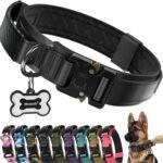 Tactical Dog Collar for Medium Large Dogs, with Leather Control Handle