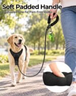Taglory Rope Dog Leash for Medium Large Dogs, 6 FT Padded Handle, Black - Image 2