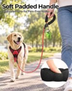 Taglory Rope Dog Leash for Medium Large Dogs, 6 FT Padded Handle, Red - Image 2