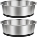 Taglory Stainless Steel Dog Bowls Set of 2, Non-Slip Base, 8 Cup, 59oz