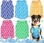 Talltalk 5 Pack Dog Cooling Vest Quick Dry Shirts Mesh Breathable Instant Sun Protection Cooling Dog Vest Lightweight Summer Beach Hawaii Jacket Collar for Outdoor Walking Hunting Hiking Clothes(M)