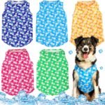 Talltalk 5 Pack Dog Cooling Vest Quick Dry Shirts Mesh Breathable Instant Sun Protection Cooling Dog Vest Lightweight Summer Beach Hawaii Jacket Collar for Outdoor Walking Hunting Hiking Clothes(M)