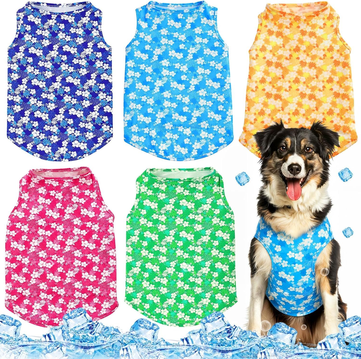 Talltalk 5 Pack Dog Cooling Vest Quick Dry Shirts Mesh Breathable Instant Sun Protection Cooling Dog Vest Lightweight Summer Beach Hawaii Jacket Collar for Outdoor Walking Hunting Hiking Clothes(M) Talltalk 5 Pack Dog Cooling Vest Quick Dry Shirts Mesh Breathable Instant Sun Protection Cooling Dog Vest Lightweight Summer Beach Hawaii Jacket Collar for Outdoor Walking Hunting Hiking Clothes(M)
