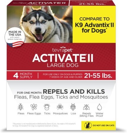 TevraPet Activate II Flea and Tick Prevention for Large Dogs 21-55 lbs