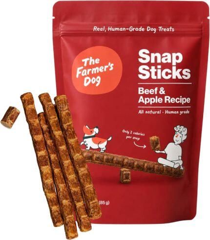 The Farmer’s Dog Snap Sticks, Human Grade Dog Treats, Beef & Apple 3oz