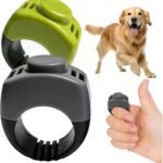 The Set of Easy Clicking Finger Ring Clicker Included Large and Small 2 Sizes,Dog clicker Trainer Suitable for Dogs Cats Horses traing Allowing Effective Versatile Training (2pcs Grey+Green)